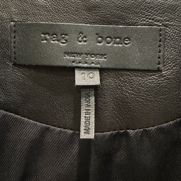 Rag & Bone Ladies leather jacket size 10 fits like a 6. - Picture 2 of 5